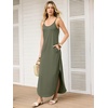 image:imageANRABESS Womens Summer Spaghetti Strap Maxi Dress Beach Cover Up Casual Sleeveless Sundress Vacation Cruise Hawaiian TravelArmy Green