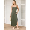 image:imageANRABESS Womens Summer Spaghetti Strap Maxi Dress Beach Cover Up Casual Sleeveless Sundress Vacation Cruise Hawaiian TravelArmy Green