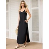 image:imageANRABESS Womens Summer Spaghetti Strap Maxi Dress Beach Cover Up Casual Sleeveless Sundress Vacation Cruise Hawaiian TravelBlack