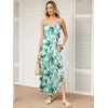 image:imageANRABESS Womens Summer Spaghetti Strap Maxi Dress Beach Cover Up Casual Sleeveless Sundress Vacation Cruise Hawaiian TravelGreen Leaf