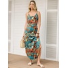 image:imageANRABESS Womens Summer Spaghetti Strap Maxi Dress Beach Cover Up Casual Sleeveless Sundress Vacation Cruise Hawaiian TravelOrange Teal Leaf