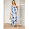image:imageANRABESS Womens Summer Spaghetti Strap Maxi Dress Beach Cover Up Casual Sleeveless Sundress Vacation Cruise Hawaiian TravelWhite Blue Floral