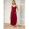 image:imageANRABESS Womens Summer Spaghetti Strap Maxi Dress Beach Cover Up Casual Sleeveless Sundress Vacation Cruise Hawaiian TravelWine Red
