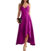 image:imageANRABESS Formal Dresses for Women Evening Party Cocktail Long Dress Split Elegant V Neck Wrap Ruffle Wedding Guest DressesFuchsia