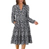 image:imageANRABESS Long Sleeve Midi Dresses for Women V Neck 2026 Fall Fashion Casual Loose Fit Flowy Swing Tiered Vacation Boho DressFloral Black