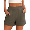 image:imageANRABESS Shorts for Women Summer Casual Elastic High Waist Lounge Comfy Dress Shorts with Pockets 2026 Beach Vacation ClothesArmy