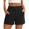 image:imageANRABESS Shorts for Women Summer Casual Elastic High Waist Lounge Comfy Dress Shorts with Pockets 2026 Beach Vacation ClothesBlack