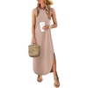 image:imageANRABESS Summer Dresses for Women 2026Sleeveless Loose Fit Casual Maxi SundressWrinkleFree Soft Beach Vacation ClothesAlmond