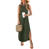 image:imageANRABESS Summer Dresses for Women 2026Sleeveless Loose Fit Casual Maxi SundressWrinkleFree Soft Beach Vacation ClothesArmy Green