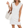 image:imageANRABESS Summer Dresses for Women Casual V Neck Sleeveless Split WrinkleFree Mini Tank Dress Beach Vacation Short SundressWhite