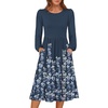 Navy Blue Floral Hem