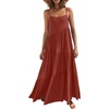 image:imageANRABESS Women Summer Casual Loose Sleeveless Sundress Spaghetti Strap Flowy Boho Linen Beach Vacation Maxi Long DressBrick Orange