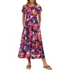 Navy Red Floral