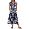 image:imageANRABESS Women Summer Casual Short Sleeve Maxi Dresses A Line Flowy T Shirt Dress 2026 Beach Vacation Sundress with PocketsNavy White Leaf Floral