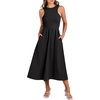 image:imageANRABESS Womens 2026 Summer Casual Maxi Dress A line Tiered Flowy Sleeveless Crewneck T Shirt Beach Travel Long DressesBlack