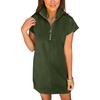 image:imageANRABESS Womens Cap Sleeve Half Zip Dress Casual Soft Summer TShirt Dresses with Pockets for Travel Vacation amp Daily WearArmy Green