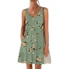 image:imageANRABESS Womens Summer Beach Vacation Dresses V Neck Sleeveless Casual Button Down A Line Swing Mini Sundresses with PocketsFloral Green