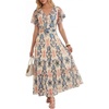 Cream Navy Floral