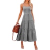 image:imageANRABESS Womens Summer Midi Dresses Casual Striped Plaid Sleeveless Flowy Maxi Dress 2026 Beach Vacation SundressBlack White Plaid