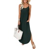 image:imageANRABESS Womens Summer Spaghetti Strap Maxi Dress Beach Cover Up Casual Sleeveless Sundress Vacation Cruise Hawaiian TravelDeep Green