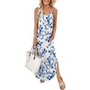 White Blue Floral