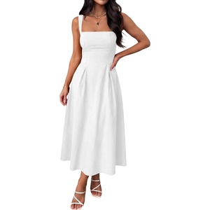 image:imageANRABESS Cocktail Dresses for Women Square Neck A Line Sleeveless Flowy Elegant Formal Wedding Guest Party Maxi Summer DressWhite