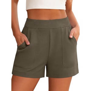 image:imageANRABESS Shorts for Women Summer Casual Elastic High Waist Lounge Comfy Dress Shorts with Pockets 2026 Beach Vacation ClothesArmy