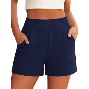 image:imageANRABESS Shorts for Women Summer Casual Elastic High Waist Lounge Comfy Dress Shorts with Pockets 2026 Beach Vacation ClothesNavy