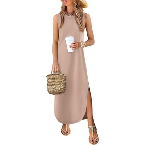 image:imageANRABESS Summer Dresses for Women 2026Sleeveless Loose Fit Casual Maxi SundressWrinkleFree Soft Beach Vacation ClothesAlmond