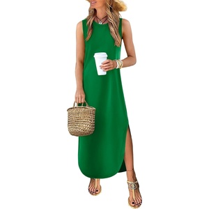 image:imageANRABESS Summer Dresses for Women 2026Sleeveless Loose Fit Casual Maxi SundressWrinkleFree Soft Beach Vacation ClothesGreen