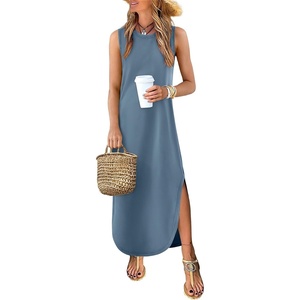 image:imageANRABESS Summer Dresses for Women 2026Sleeveless Loose Fit Casual Maxi SundressWrinkleFree Soft Beach Vacation ClothesGrey Blue