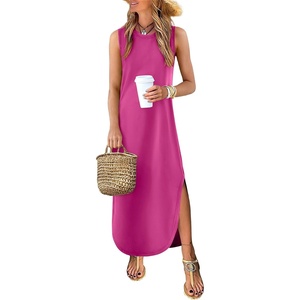 image:imageANRABESS Summer Dresses for Women 2026Sleeveless Loose Fit Casual Maxi SundressWrinkleFree Soft Beach Vacation ClothesHot Pink