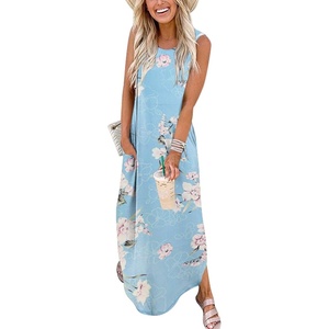 image:imageANRABESS Women Summer Maxi Dress Beach Vacation Sundress Sleeveless Casual Loose Shirt Dresses 2026 Travel OutfitsSky Floral