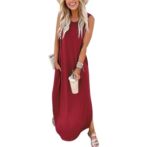 image:imageANRABESS Women Summer Maxi Dress Beach Vacation Sundress Sleeveless Casual Loose Shirt Dresses 2026 Travel OutfitsWinered