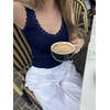 image:imageANRABESS Tank Tops for Women Lace TrimV Neck Sleeveless Fitted ShirtsComfy Rib Knit Clothes for Lounge Travel Summer DailyNavy Blue