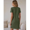 image:imageANRABESS Summer Dress for Women 2026 Vacation Clothes Short Sleeve V Neck Casual WrinkleFree T Shirt Sundress Travel HolidayArmy Green