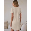 image:imageANRABESS Summer Dress for Women 2026 Vacation Clothes Short Sleeve V Neck Casual WrinkleFree T Shirt Sundress Travel HolidayBeige