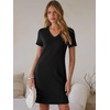 image:imageANRABESS Summer Dress for Women 2026 Vacation Clothes Short Sleeve V Neck Casual WrinkleFree T Shirt Sundress Travel HolidayBlack