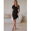 image:imageANRABESS Summer Dress for Women 2026 Vacation Clothes Short Sleeve V Neck Casual WrinkleFree T Shirt Sundress Travel HolidayBlack