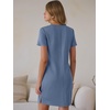 image:imageANRABESS Summer Dress for Women 2026 Vacation Clothes Short Sleeve V Neck Casual WrinkleFree T Shirt Sundress Travel HolidayBlue