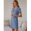image:imageANRABESS Summer Dress for Women 2026 Vacation Clothes Short Sleeve V Neck Casual WrinkleFree T Shirt Sundress Travel HolidayBlue