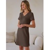 image:imageANRABESS Summer Dress for Women 2026 Vacation Clothes Short Sleeve V Neck Casual WrinkleFree T Shirt Sundress Travel HolidayBrown