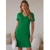 image:imageANRABESS Summer Dress for Women 2026 Vacation Clothes Short Sleeve V Neck Casual WrinkleFree T Shirt Sundress Travel HolidayGreen