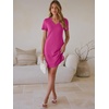 image:imageANRABESS Summer Dress for Women 2026 Vacation Clothes Short Sleeve V Neck Casual WrinkleFree T Shirt Sundress Travel HolidayHot Pink