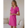 image:imageANRABESS Summer Dress for Women 2026 Vacation Clothes Short Sleeve V Neck Casual WrinkleFree T Shirt Sundress Travel HolidayHot Pink