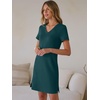 image:imageANRABESS Summer Dress for Women 2026 Vacation Clothes Short Sleeve V Neck Casual WrinkleFree T Shirt Sundress Travel HolidayLake Green
