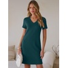 image:imageANRABESS Summer Dress for Women 2026 Vacation Clothes Short Sleeve V Neck Casual WrinkleFree T Shirt Sundress Travel HolidayLake Green