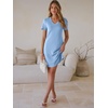 image:imageANRABESS Summer Dress for Women 2026 Vacation Clothes Short Sleeve V Neck Casual WrinkleFree T Shirt Sundress Travel HolidayLight Blue