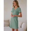image:imageANRABESS Summer Dress for Women 2026 Vacation Clothes Short Sleeve V Neck Casual WrinkleFree T Shirt Sundress Travel HolidayLight Green