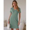 image:imageANRABESS Summer Dress for Women 2026 Vacation Clothes Short Sleeve V Neck Casual WrinkleFree T Shirt Sundress Travel HolidayLight Green